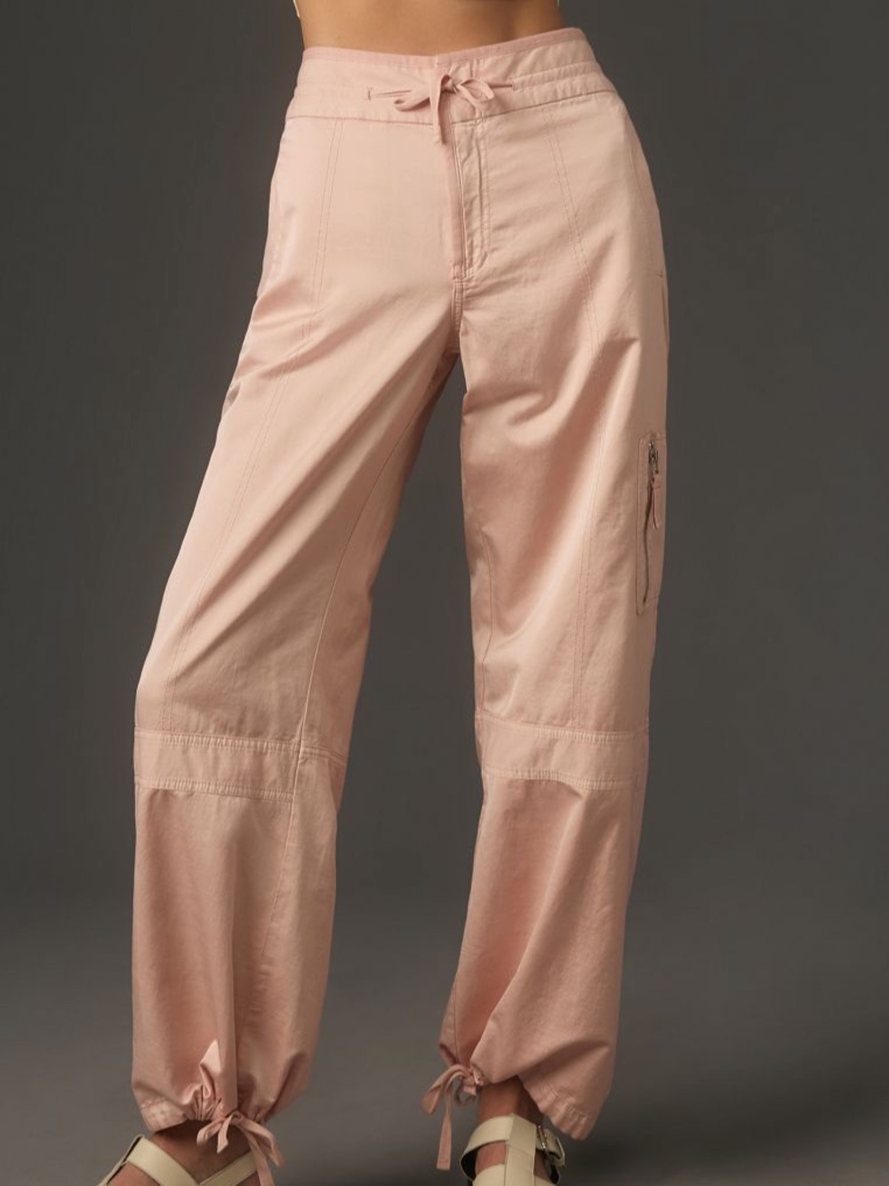 NEW Sz 26 Anthropologie Pilcro Pink Sateen Parachute Balloon Cargo Jogger Pants